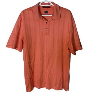 TIGER WOODS COLLECTION NIKE Dri Fit Golf Shirt Coral Peachy Orange Size Large